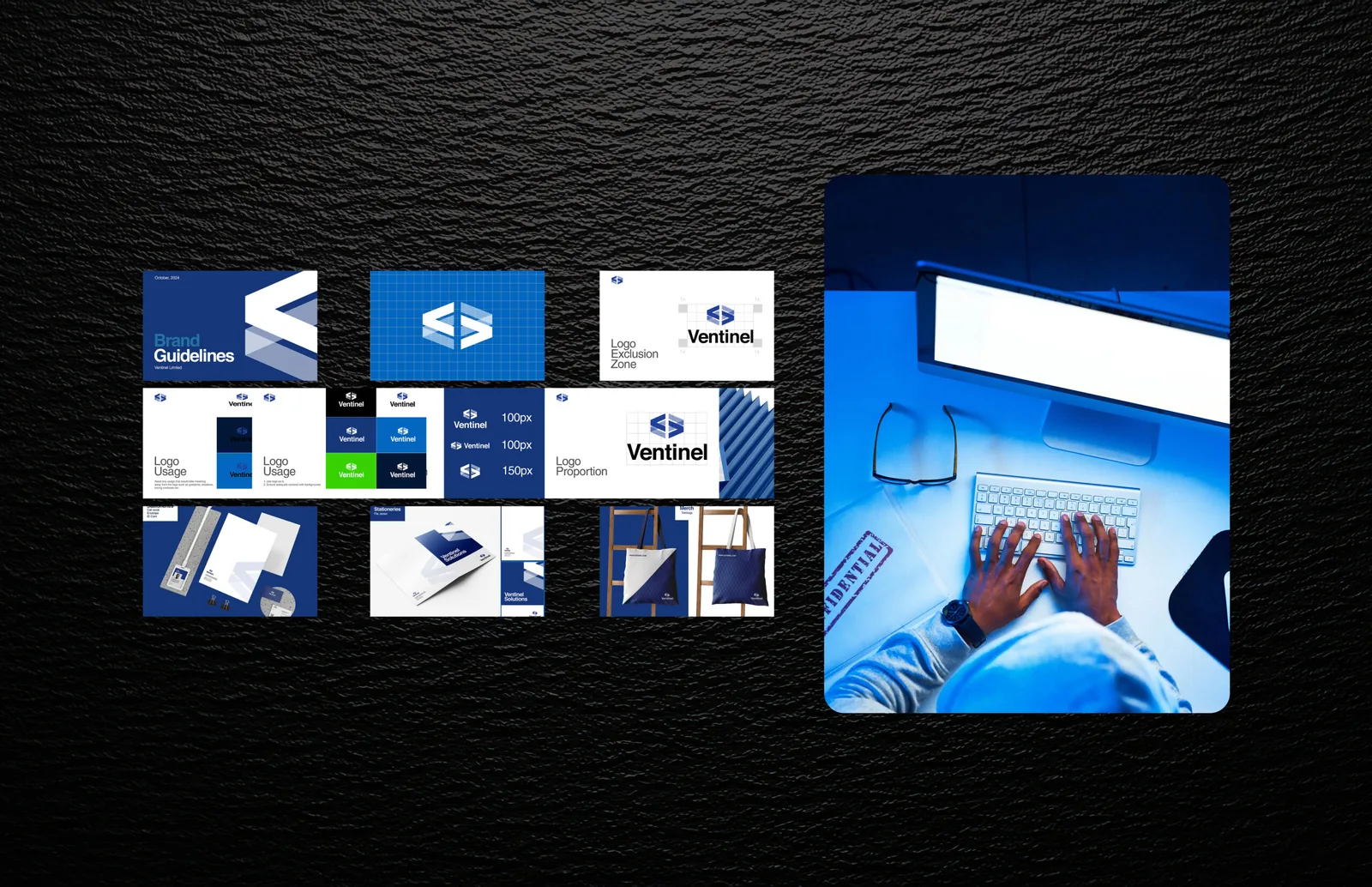 Ventinel — visual identity and brand collateral by Sunday Oladokun