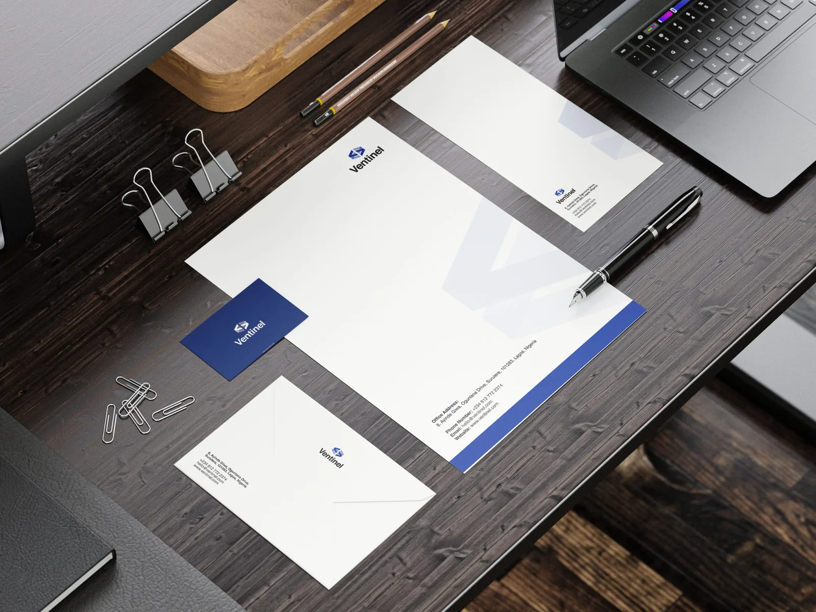 Ventinel — visual identity and brand collateral by Sunday Oladokun