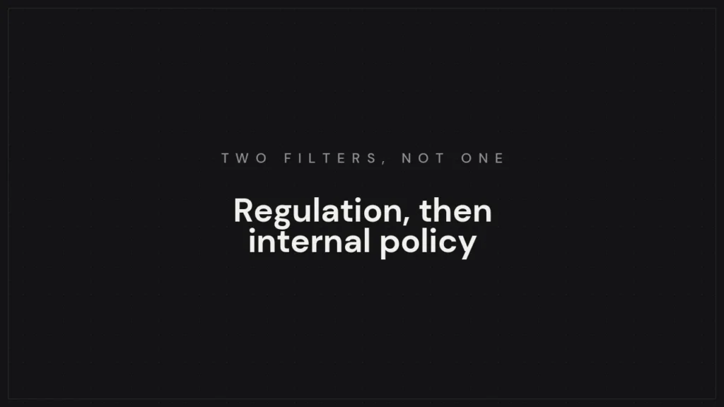 External regulation and internal policy are distinct filters on the same message — Sunday Oladokun