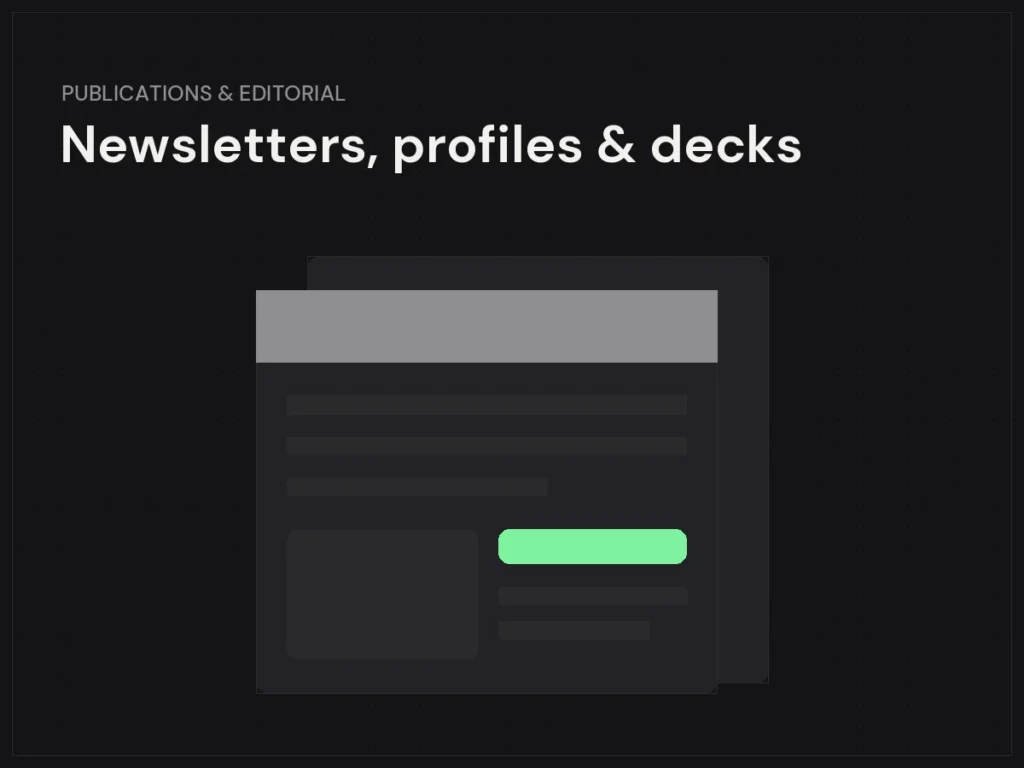 Publications, newsletters and pitch decks — Sunday Oladokun